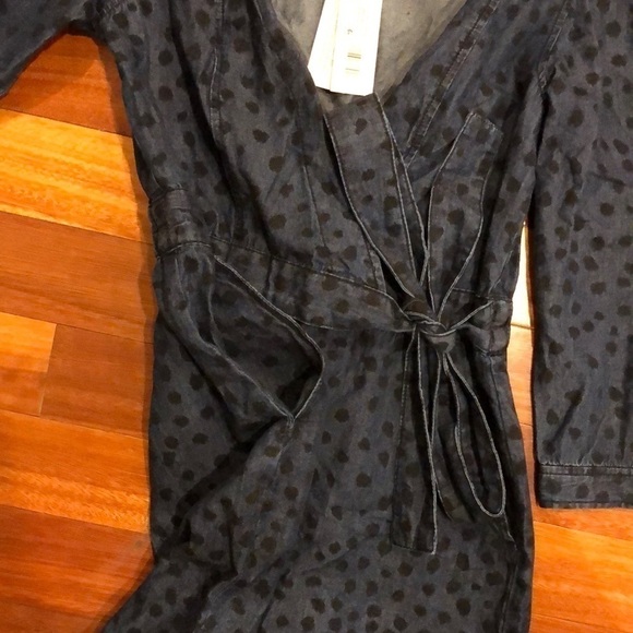 ⭐️NEW Rebecca Taylor LA VIE LE Faune Denim Wrap Dress Size Small Cotton - Picture 7 of 11